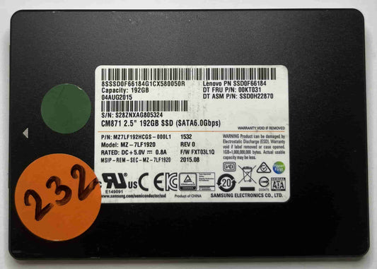 SAMSUNG MZ7LF1920 MZ7LF192HCGS (232) SSD for Sale