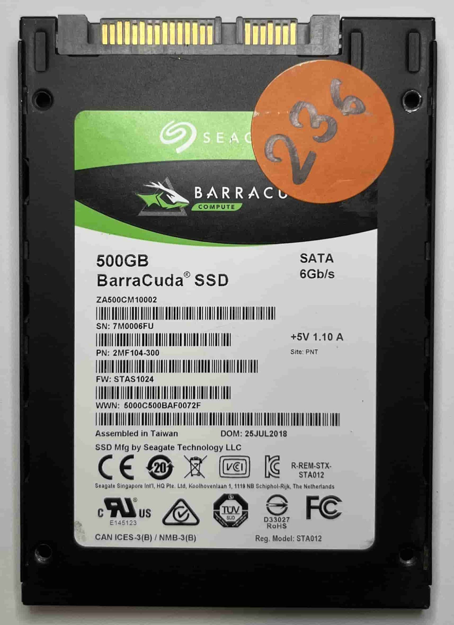 SEAGATE ZA500CM10002 2MF104-300 (236) SSD for Sale