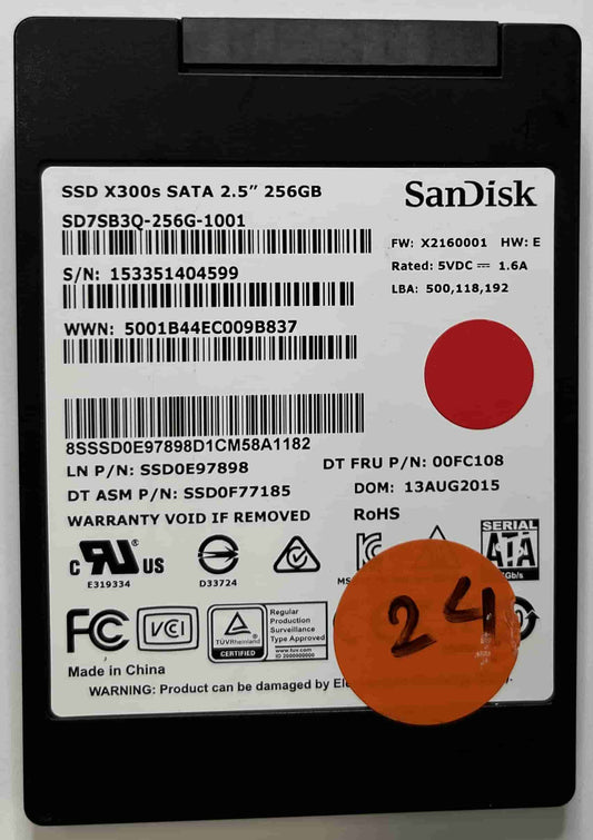 SANDISK SD7SB3Q256G1001 SSD0E97898 (24) SSD for Sale