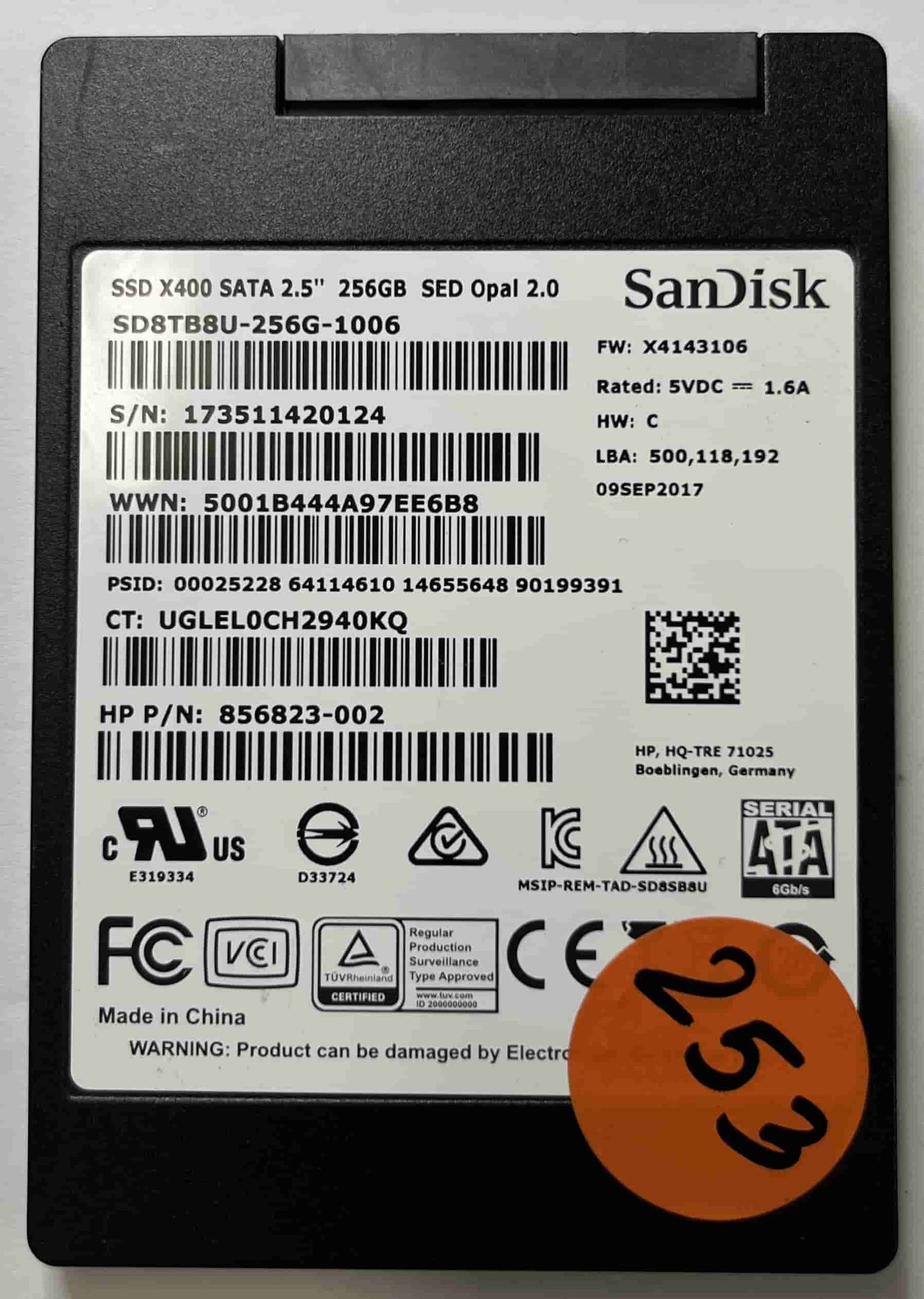 SANDISK SD8TB8U-256G-1006 856823-002 (253) SSD for Sale