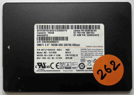 SAMSUNG MZ-7LF1920 MZ7LF192HCGS (262) SSD for Sale