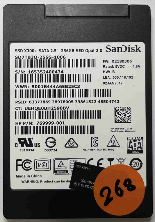 SANDISK SD7TB3Q-256G-1006 769999-001 (268) SSD for Sale