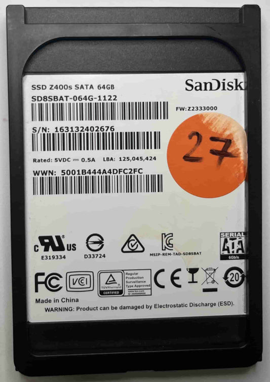 SANDISK SD8SBAT064G1122 (27) SSD for Sale