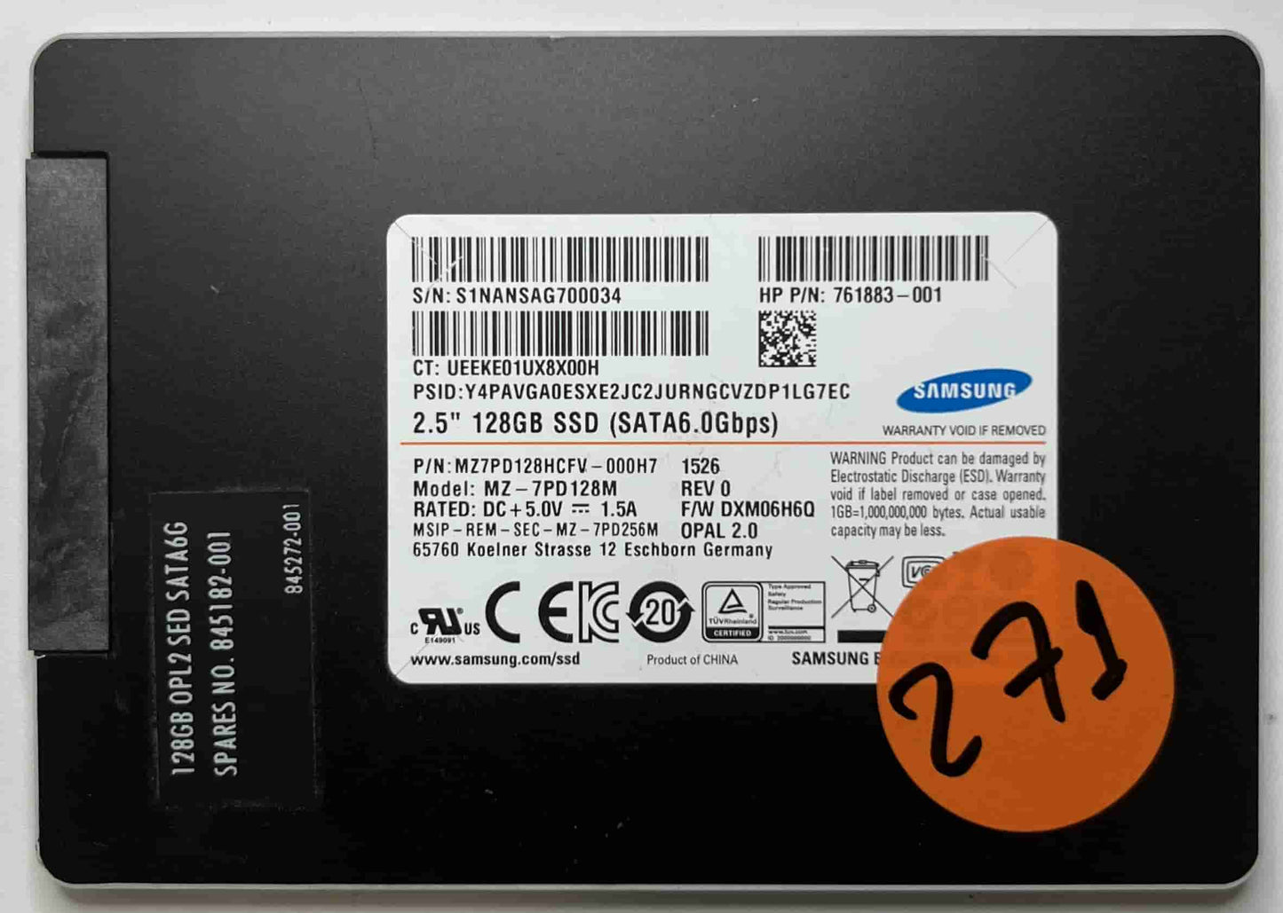SAMSUNG MZ7PD128M MZ7PD128HCFV (271) SSD for Sale