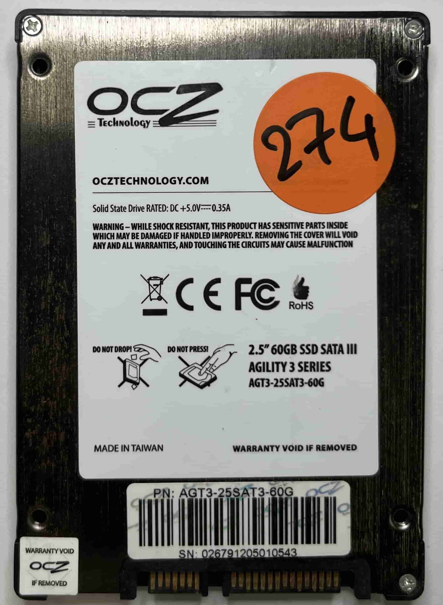 OCZ-AGILITY3 AGT3-25SAT3-60G (274) SSD for Sale