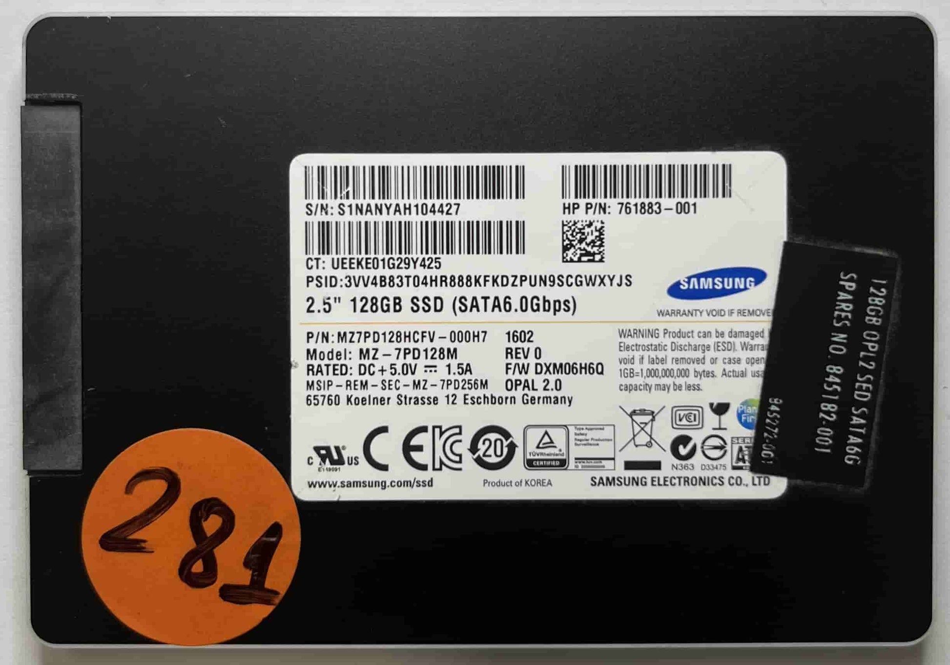 SAMSUNG MZ7PD128M MZ7PD128HCFV (281) SSD for Sale