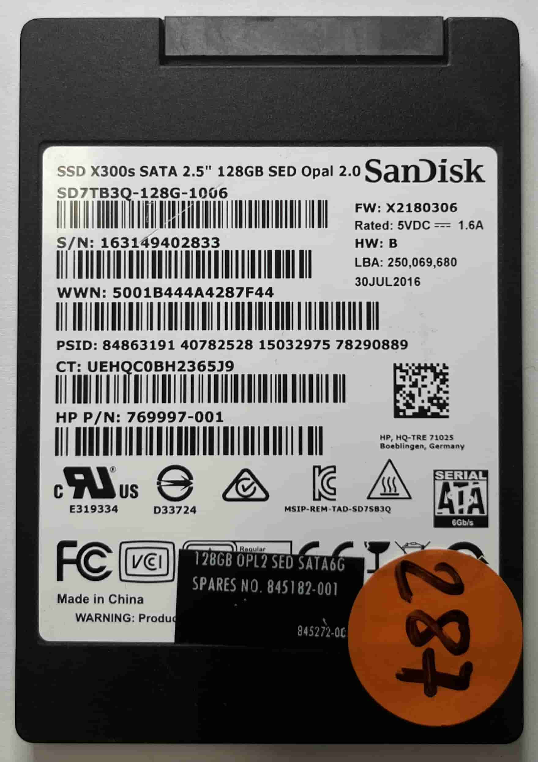 SANDISK SD7TB3Q-128G-1006 769997-001 (287) SSD for Sale