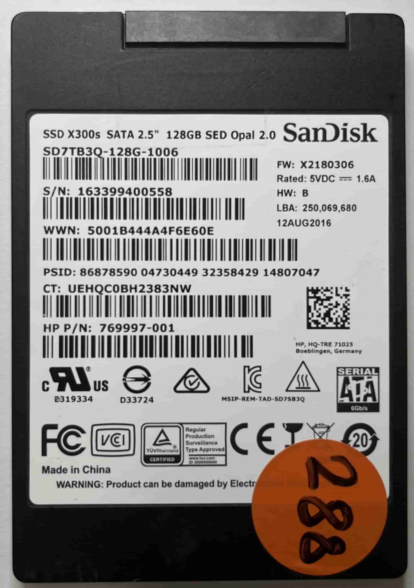 SANDISK SD7TB3Q-128G-1006 769997-001 (288) SSD for Sale