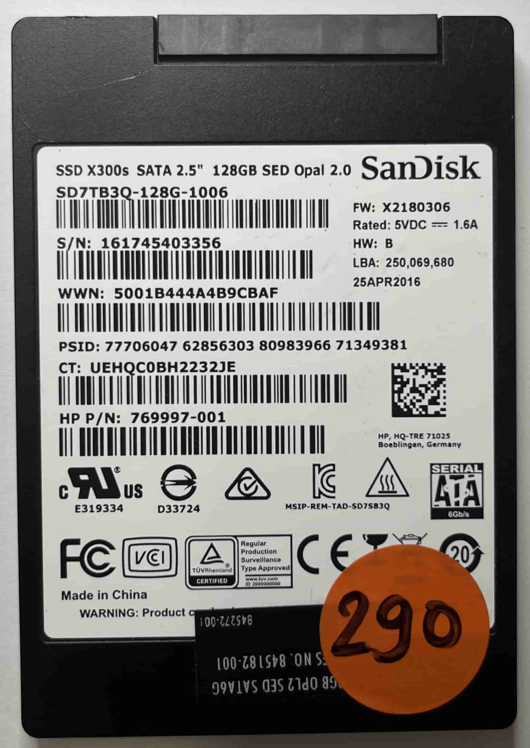 SANDISK SD7TB3Q-128G-1006 769997-001 (290) SSD for Sale