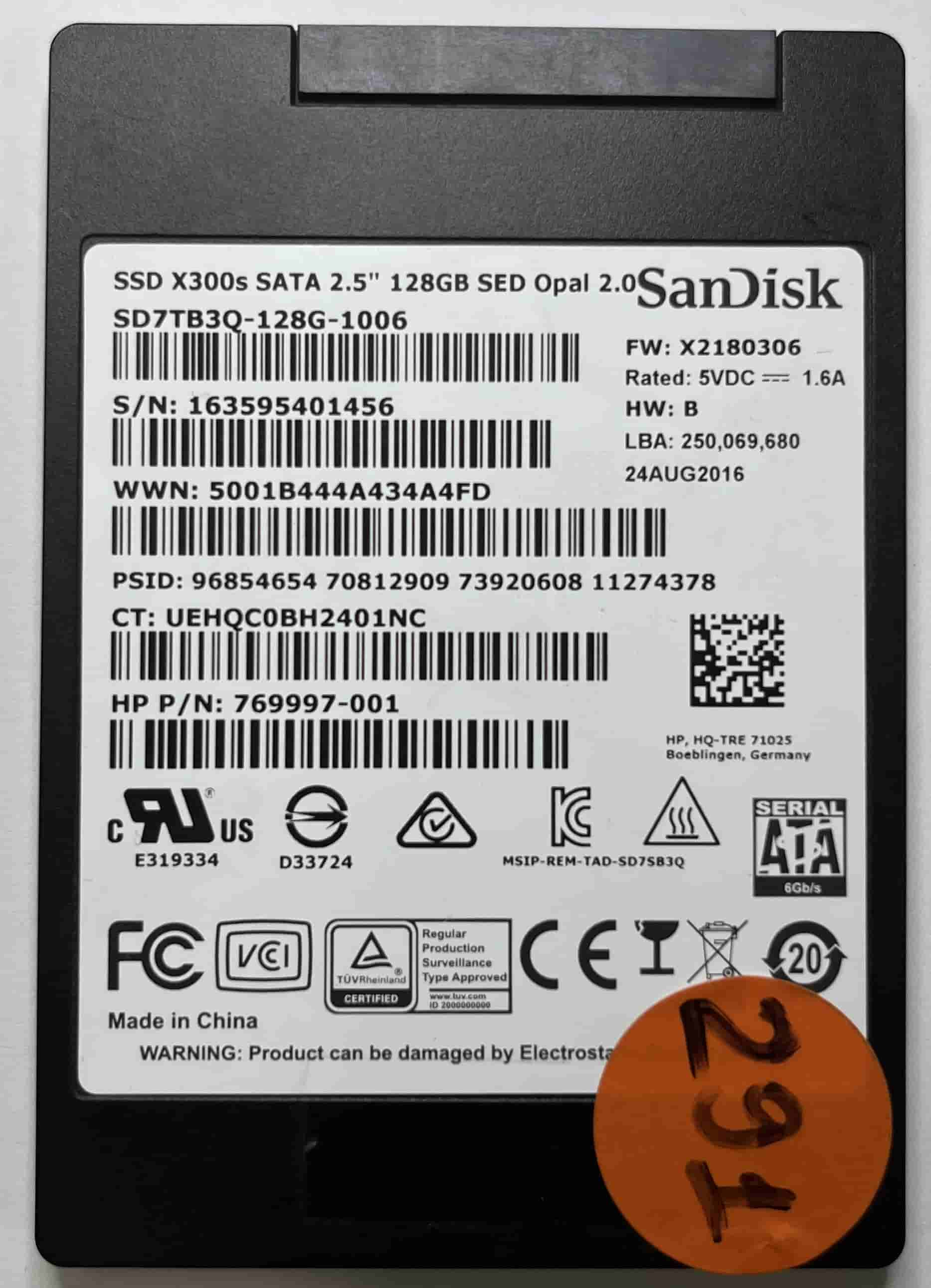 SANDISK SD7TB3Q-128G-1006 769997-001 (291) SSD for Sale