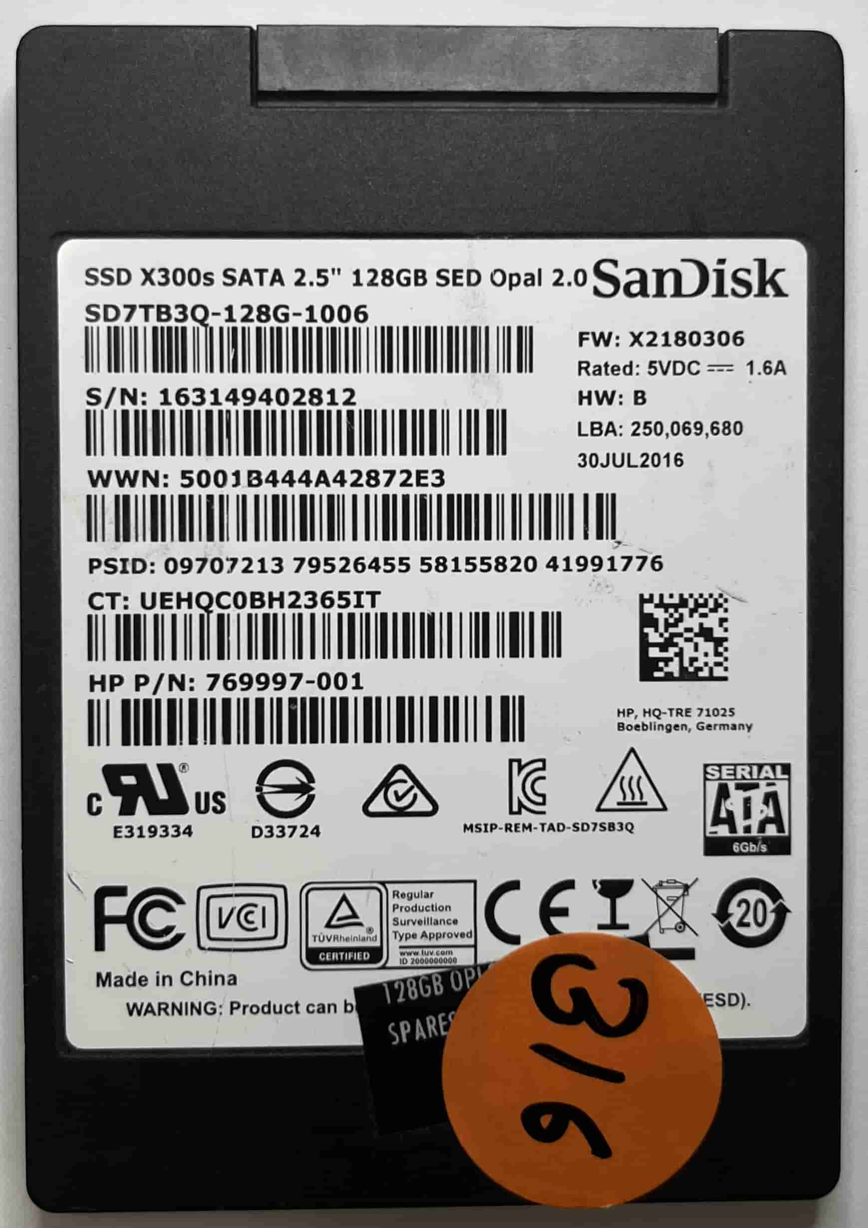 SANDISK SD7TB3Q-128G-1006 769997-001 (316) SSD for Sale