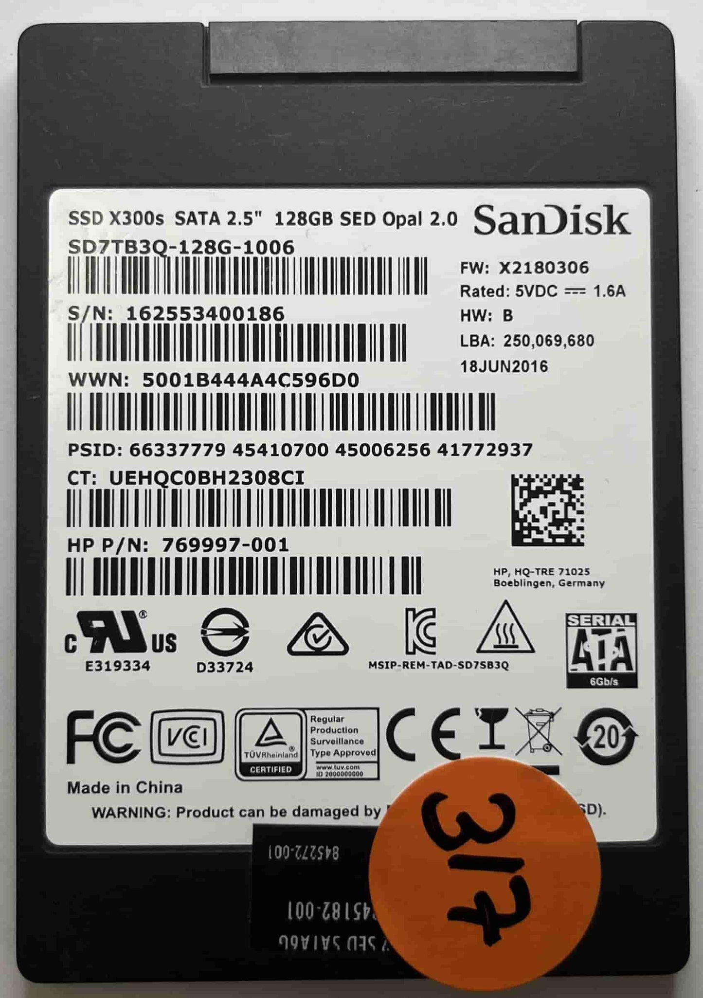 SANDISK SD7TB3Q-128G-1006 769997-001 (317) SSD for Sale