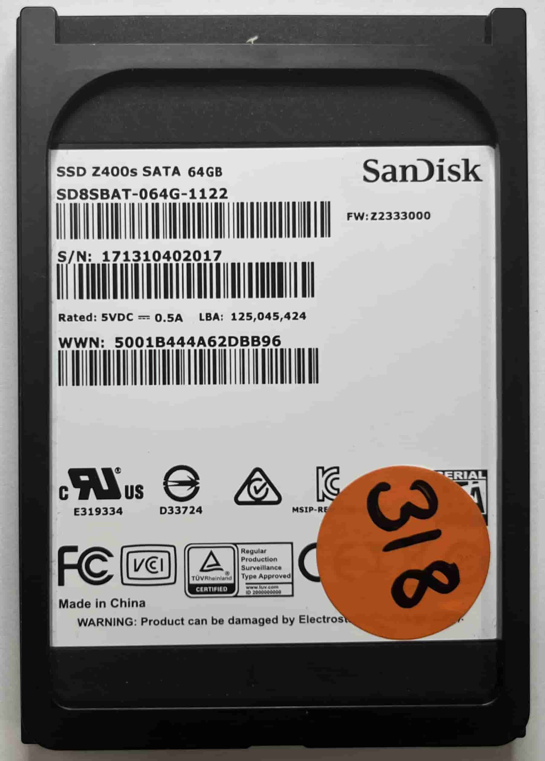 SANDISK SD8SBAT064G1122 (318) SSD for Sale