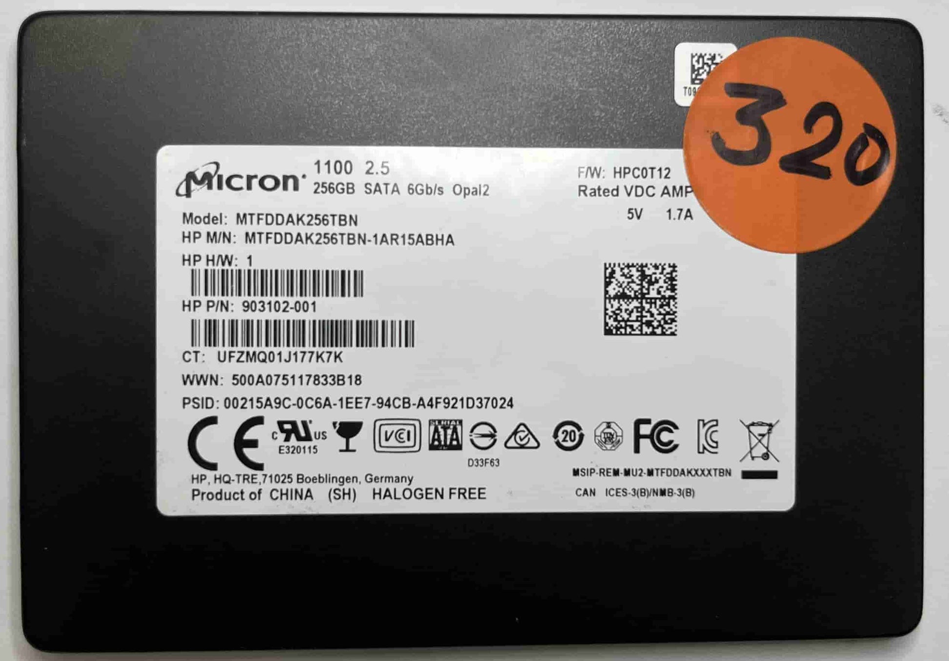 MICRON MTFDDAK256TBN 903102-001 (320) SSD for Sale