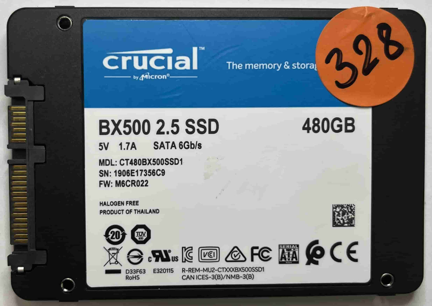 CRUCIAL CT480BX500SSD1 (328) SSD for Sale