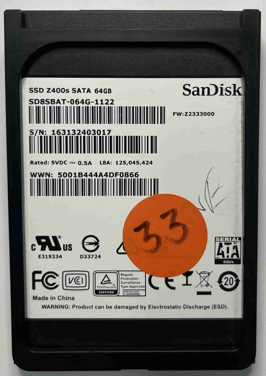 SANDISK SD8SBAT064G1122 (33) SSD for Sale