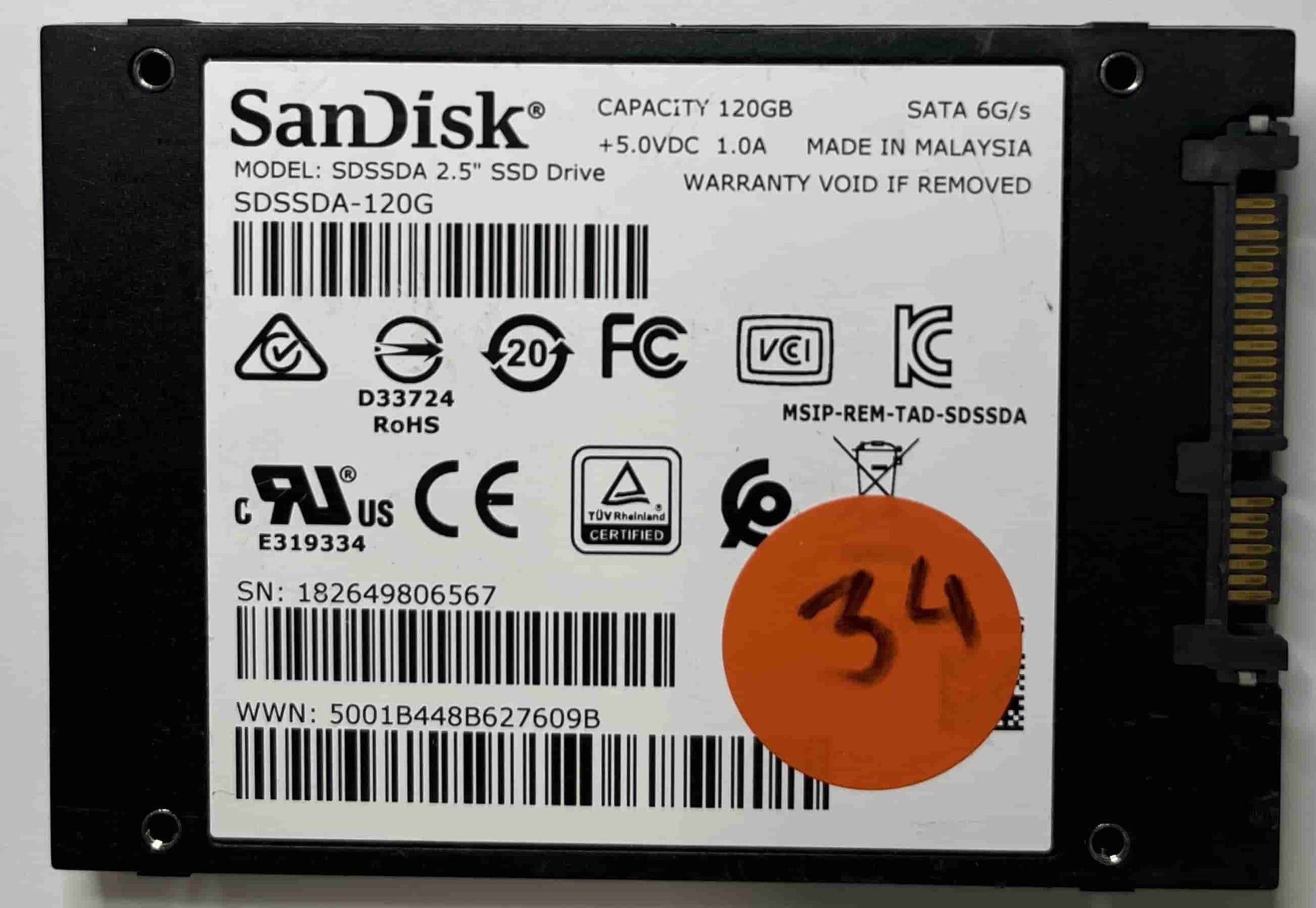 SANDISK SDSSDA-120G (34) SSD for Sale