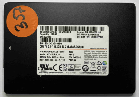 SAMSUNG MZ7LF1920 MZ7LF192HCGS (357) SSD for Sale