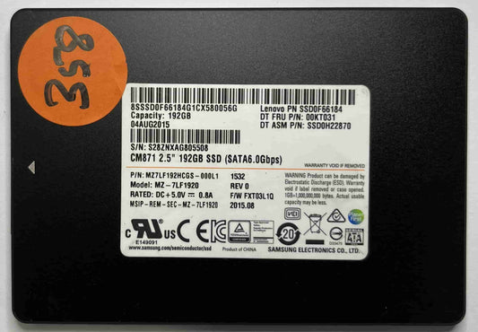 SAMSUNG MZ7LF1920 MZ7LF192HCGS (358) SSD for Sale