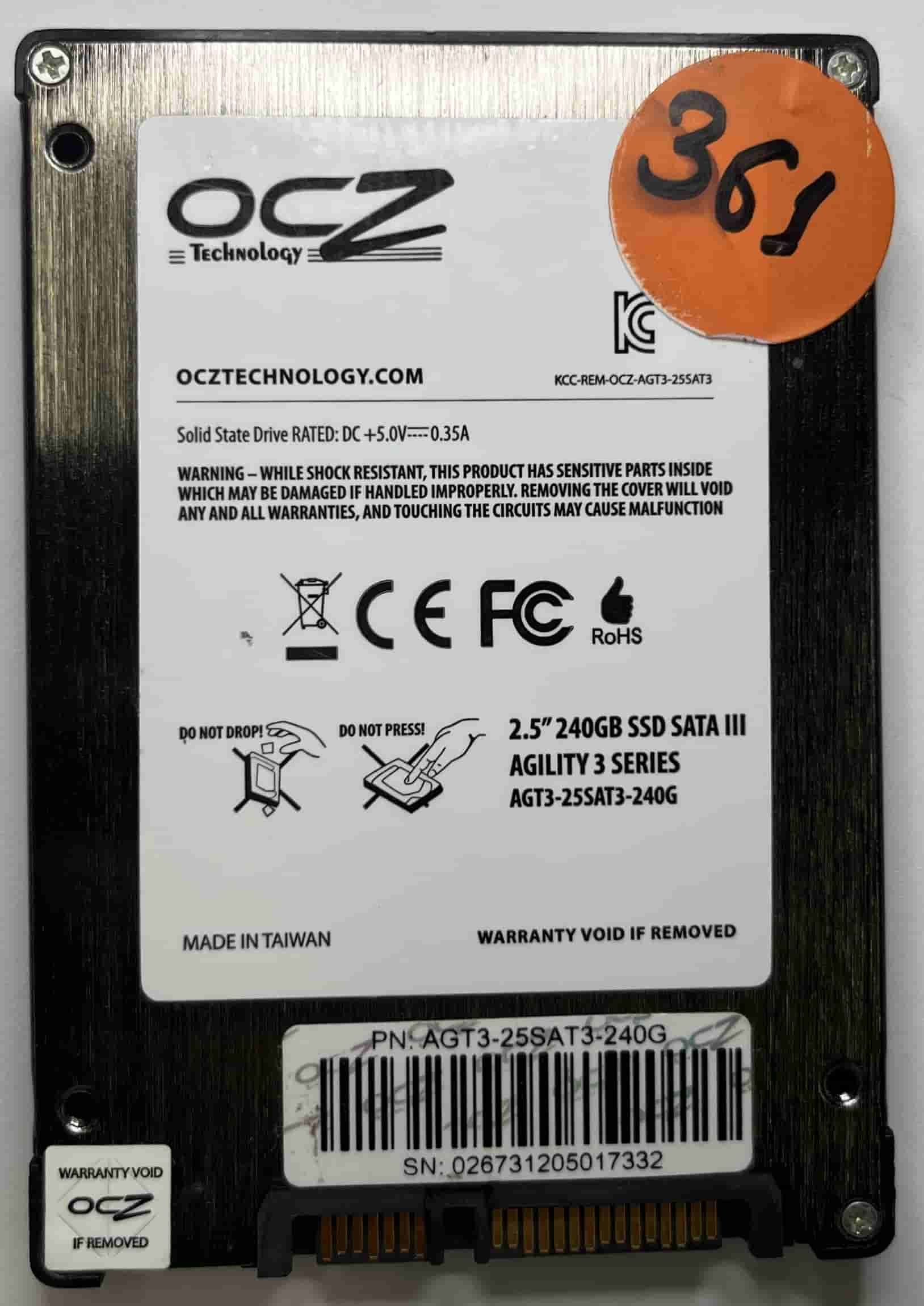 OCZ-AGILITY3 AGT325SAT3-240G (361) SSD for Sale