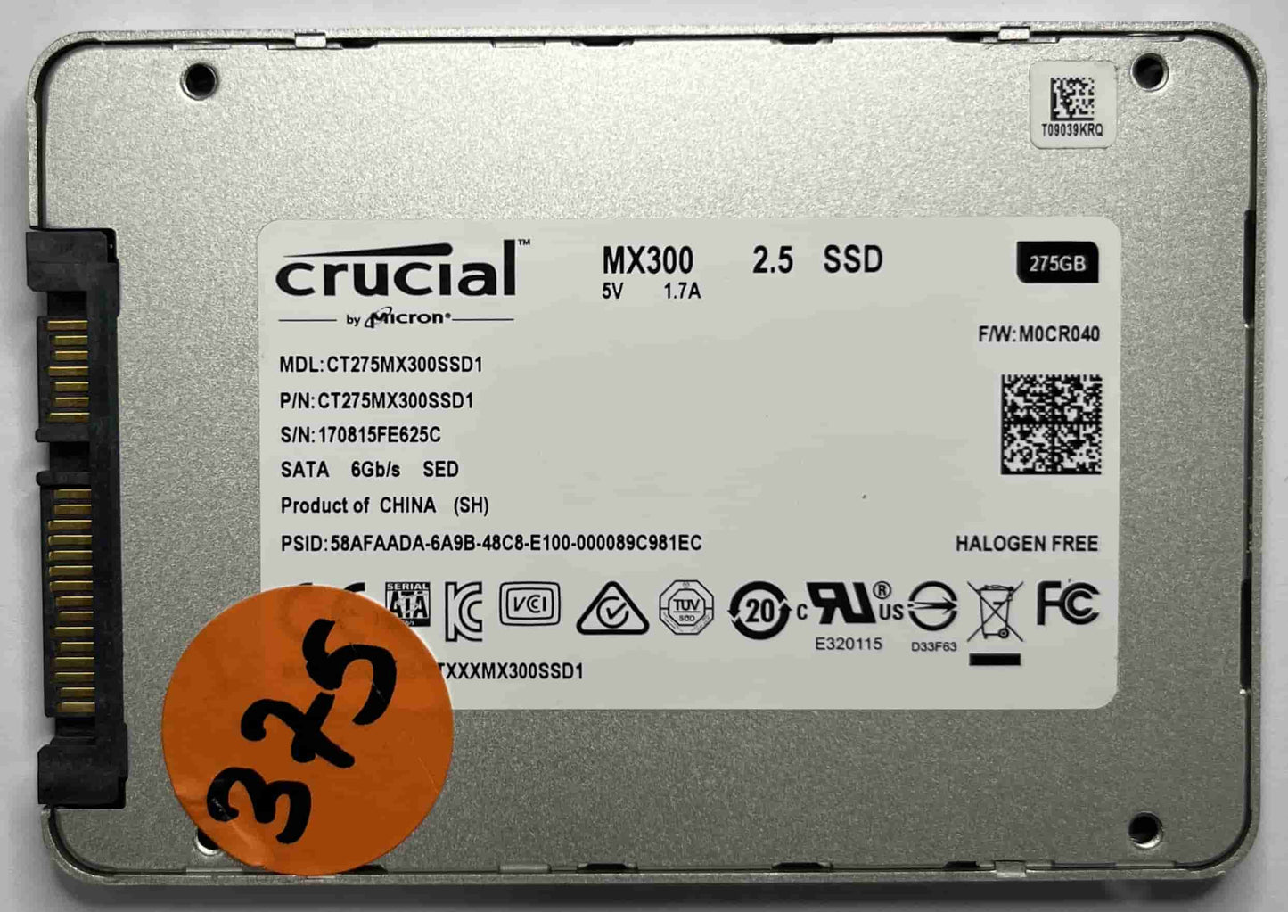 CRUCIAL CT275MX300SSD1 CT275MX300SSD1 (375) SSD for Sale