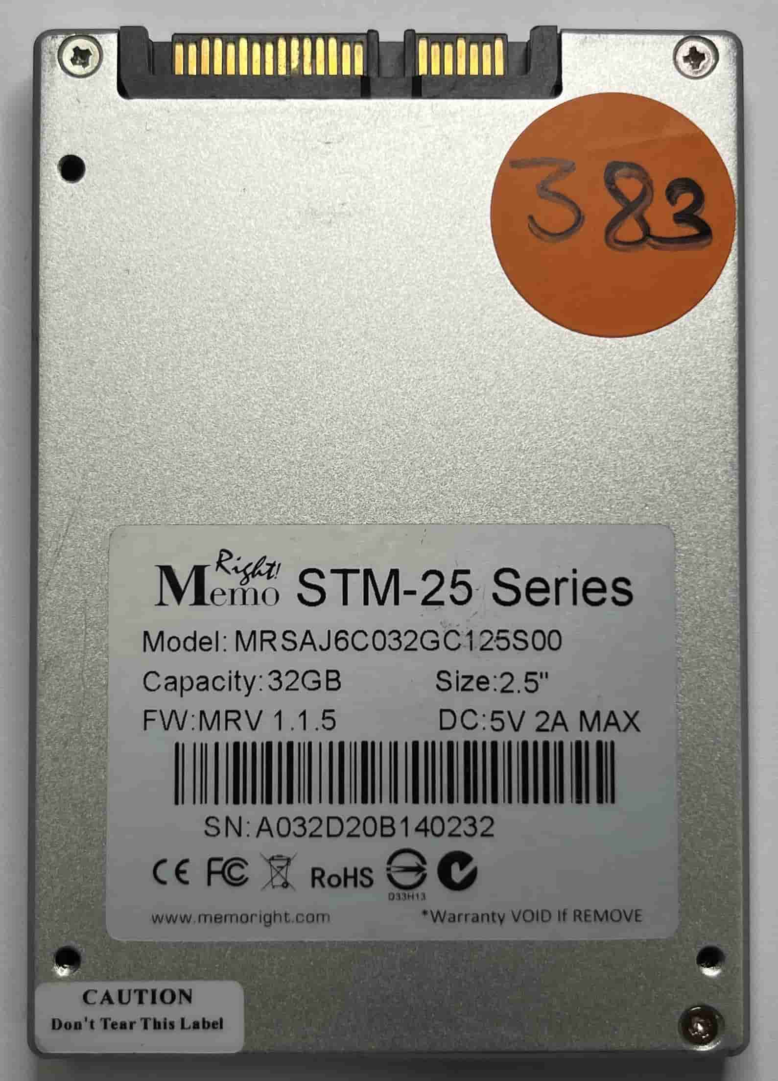 RIGHT MEMO MRSAJ6C032GC125S00 (383) SSD for Sale