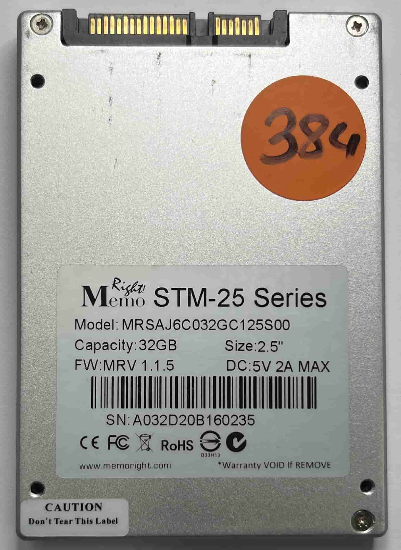 RIGHT MEMO MRSAJ6C032GC125S00 (384) SSD for Sale