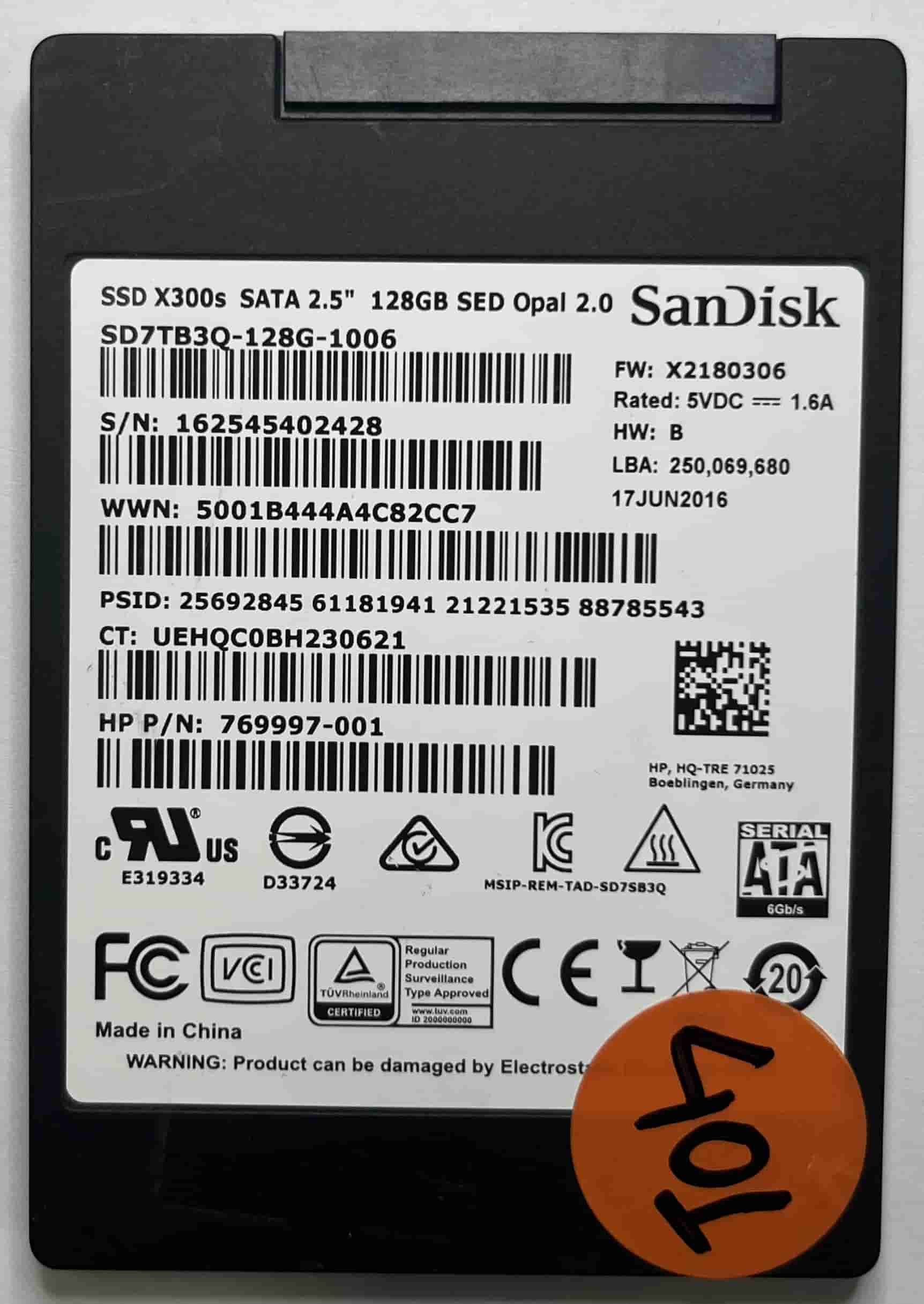 SANDISK SD7TB3Q-128G-1006 769997-001 (401) SSD for Sale