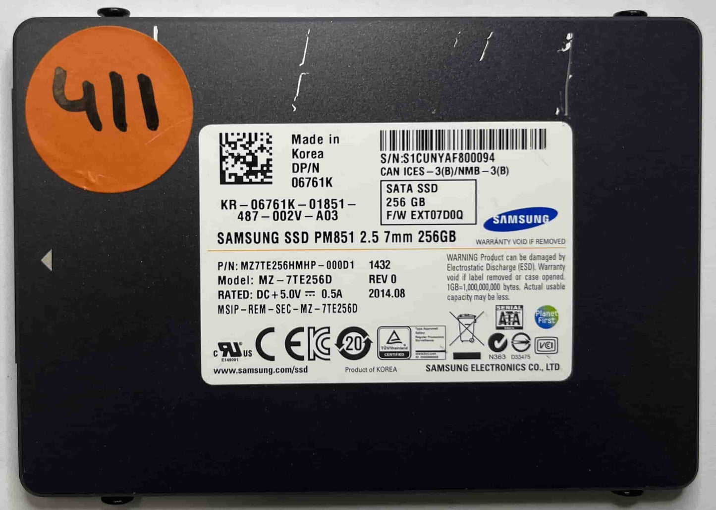 SAMSUNG MZ7TE256D MZ7TE256HMHP (411) SSD for Sale