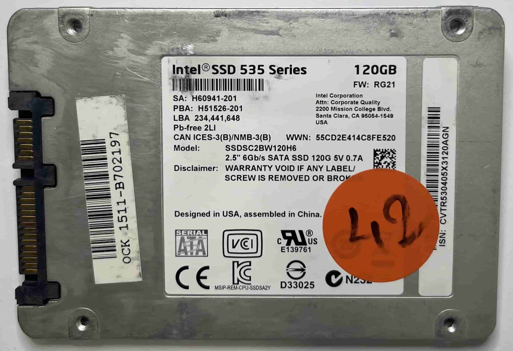 INTEL SSDSC2BW120H6 (42) SSD for Sale