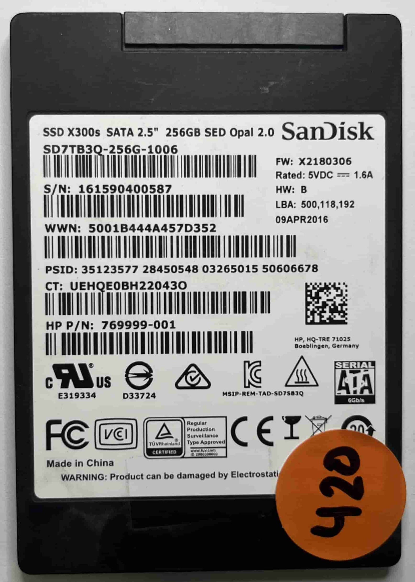 SANDISK SD7TB3Q-256G-1006 (420) SSD for Sale