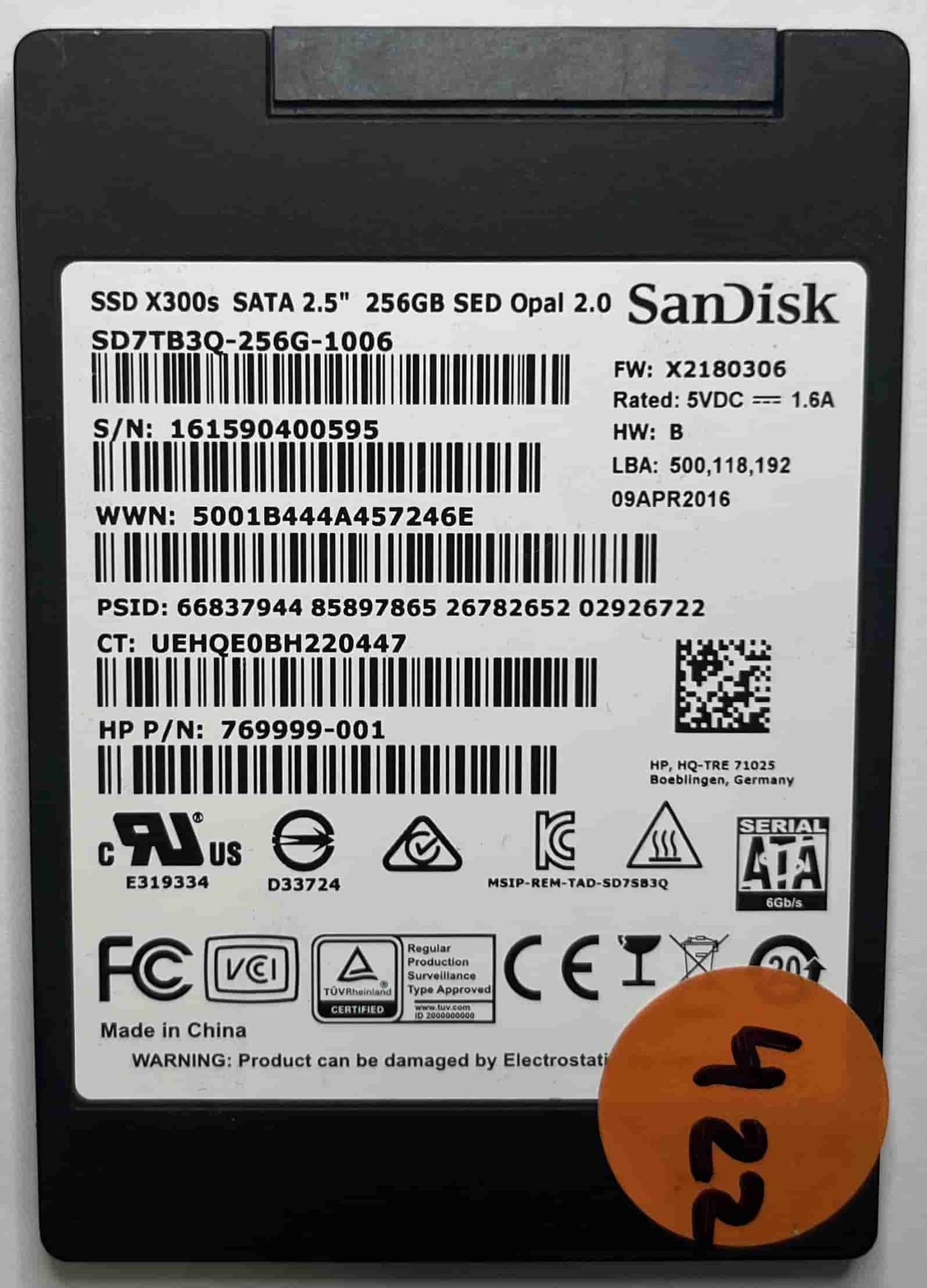 SANDISK SD7TB3Q-256G-1006 (422) SSD for Sale