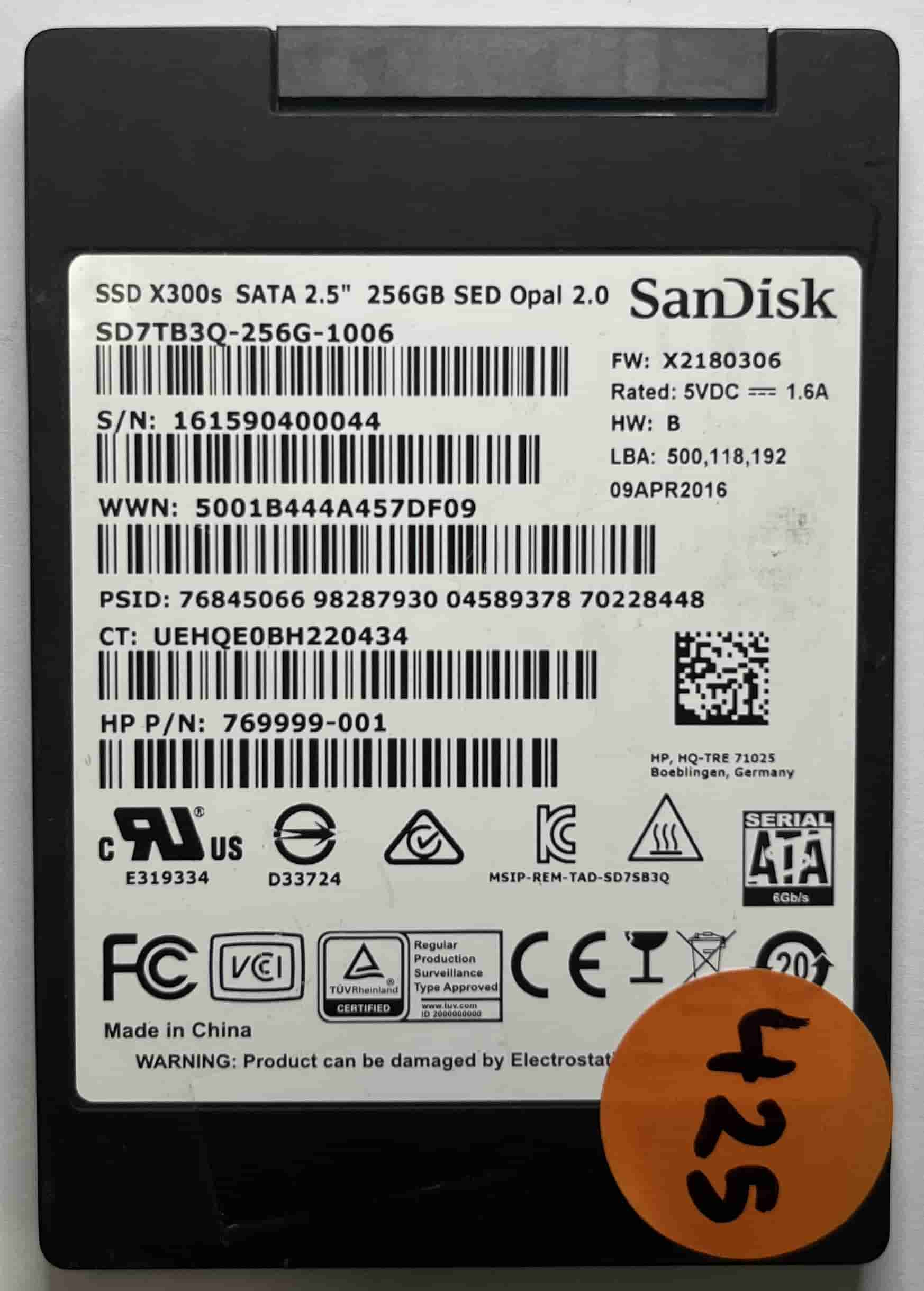 SANDISK SD7TB3Q-256G-1006 (425) SSD for Sale