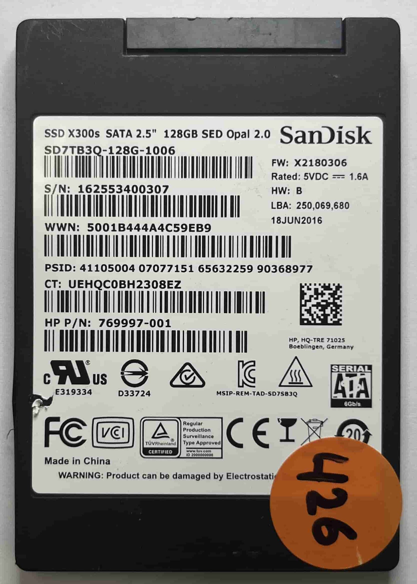 SANDISK SD7TB3Q-128G-1006 (426) SSD for Sale