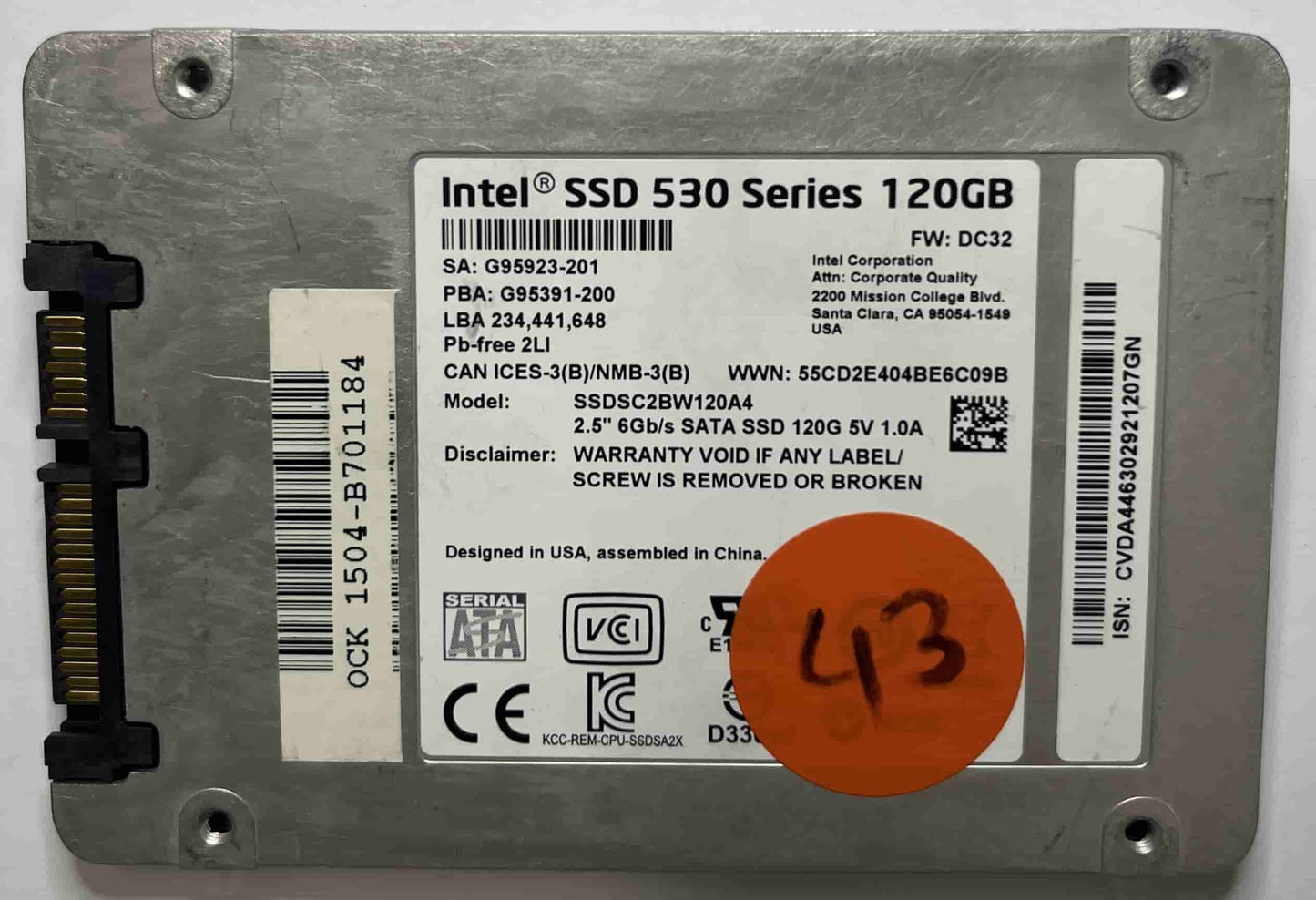 INTEL SSDSC2BW120A4 (43) SSD for Sale