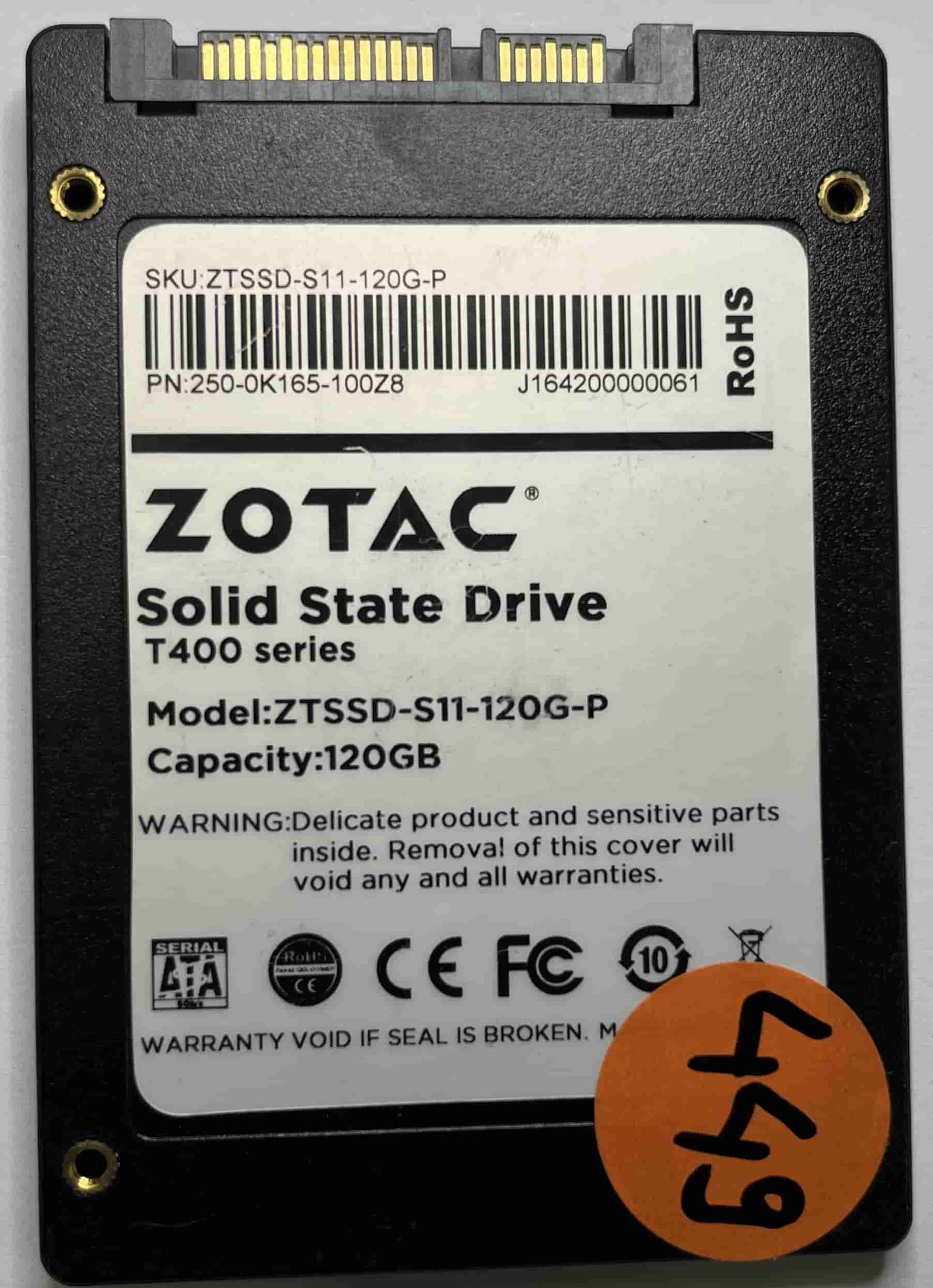 ZOTAC ZTSSD-S11-120G-P 250-0K165-100Z8 (449) SSD for Sale