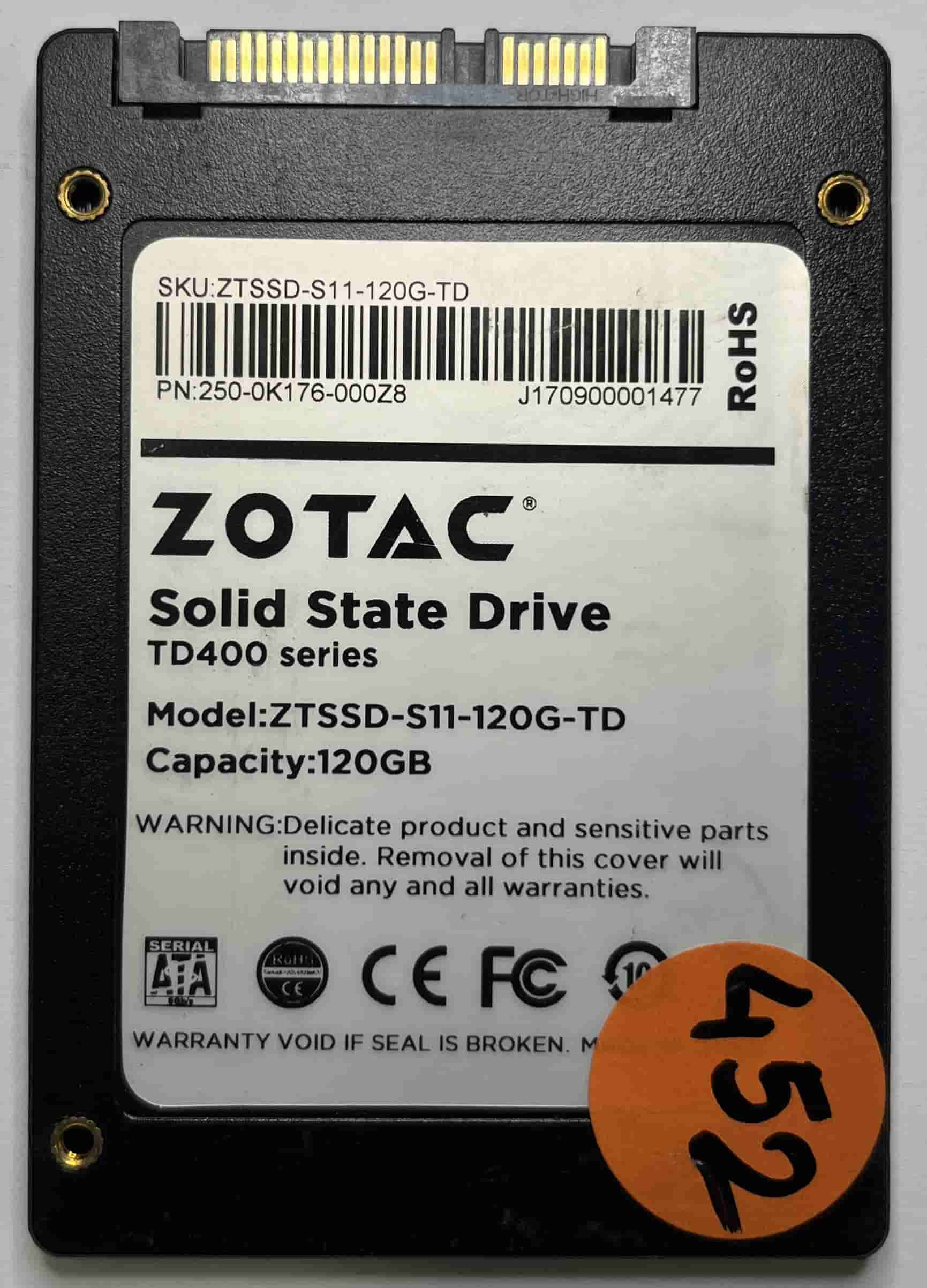 ZOTAC ZTSSD-S11-120G-TD 250-0K176-000Z8 (452) SSD for Sale