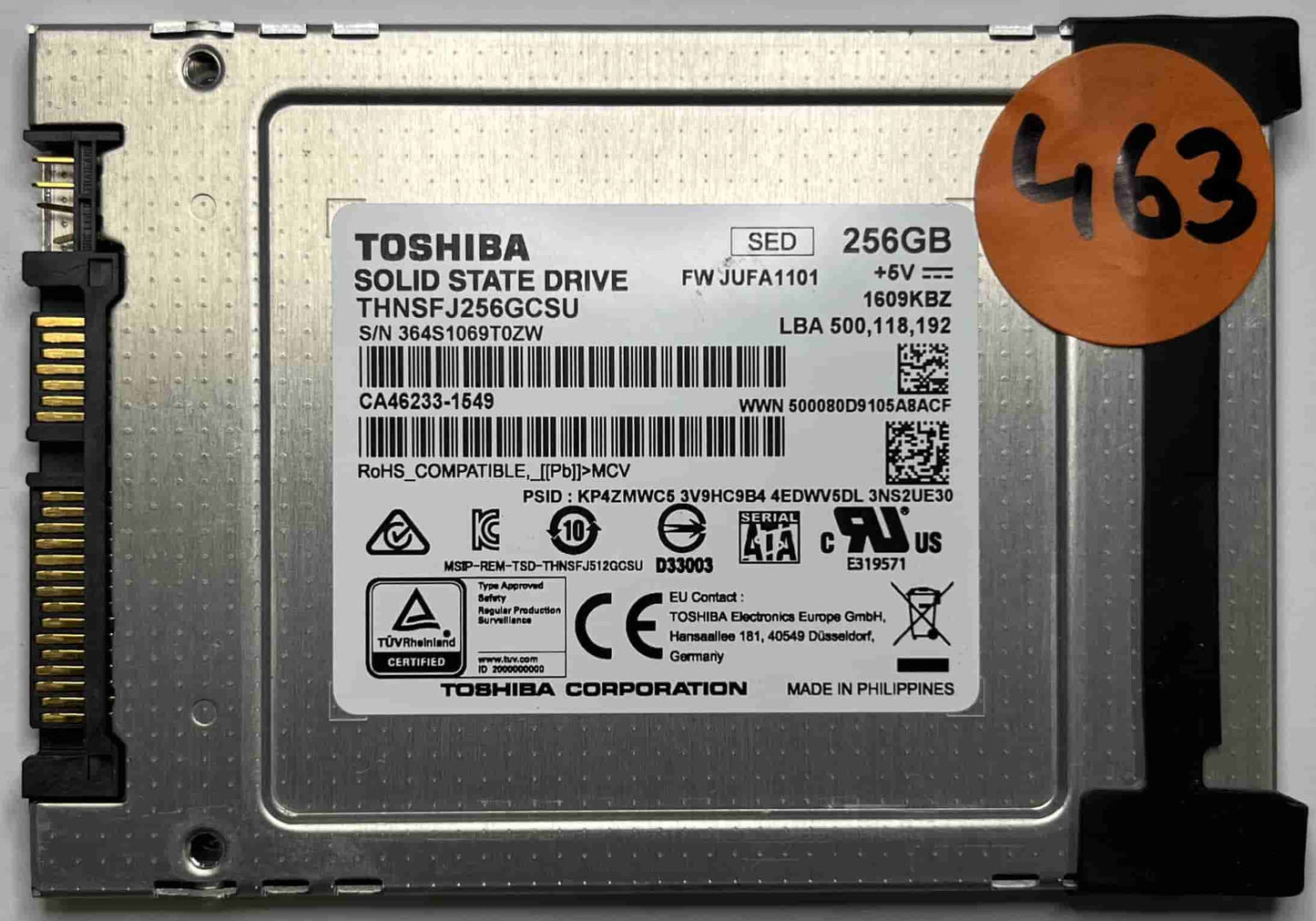 TOSHIBA THNSFJ256GCSU (463) SSD for Sale