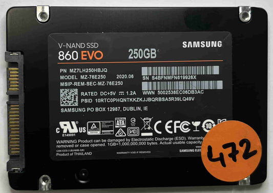 SAMSUNG MZ76E250 MZ7LH250HBJQ (472) SSD for Sale