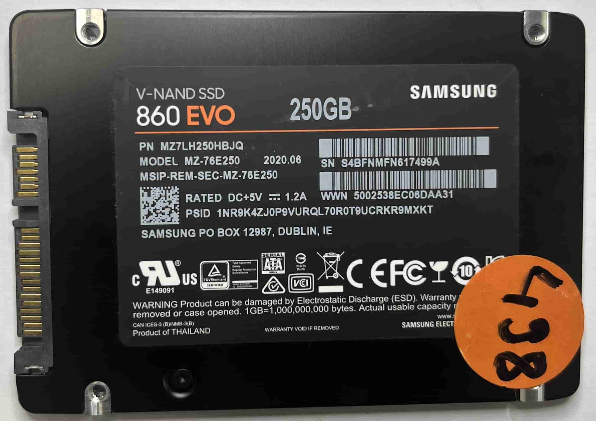 SAMSUNG MZ-76E250 MZ7LH250HBJQ (498) SSD for Sale