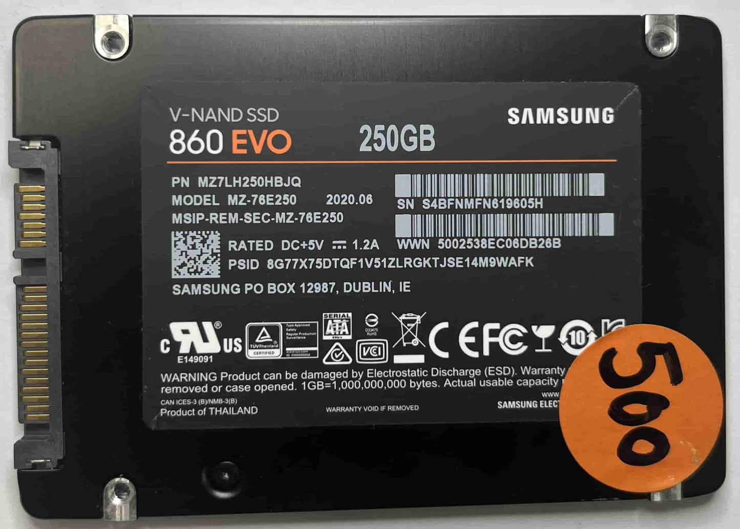 SAMSUNG MZ-76E250 MZ7LH250HBJQ (500) SSD for Sale