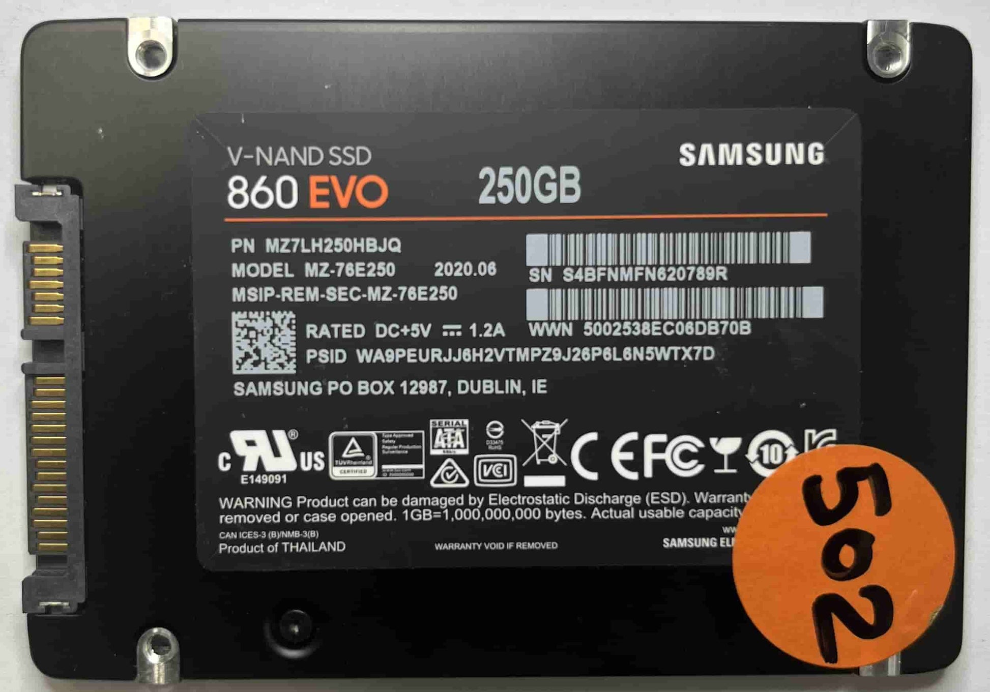 SAMSUNG MZ-76E250 MZ7LH250HBJQ (502) SSD for Sale