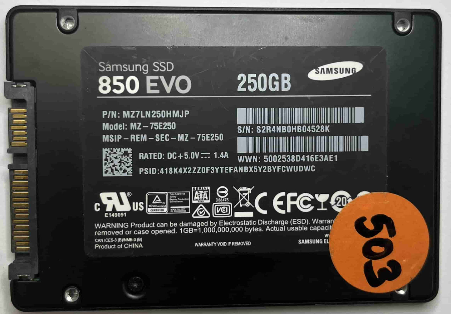 SAMSUNG MZ-75E250 MZ7LN250HMJP (503) SSD for Sale