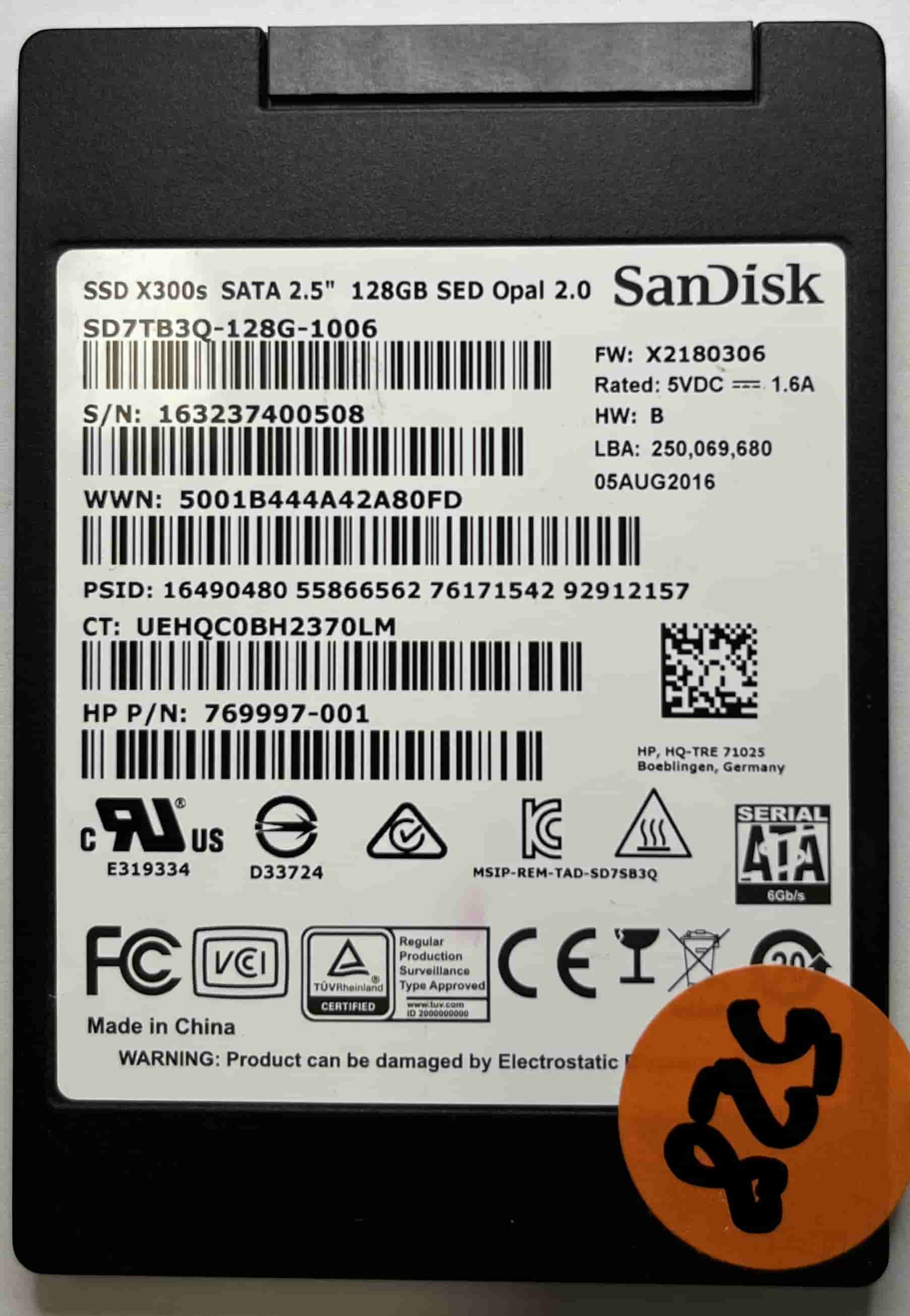 SANDISK SD7TB3Q-128G-1006 769997-001 (528) SSD for Sale