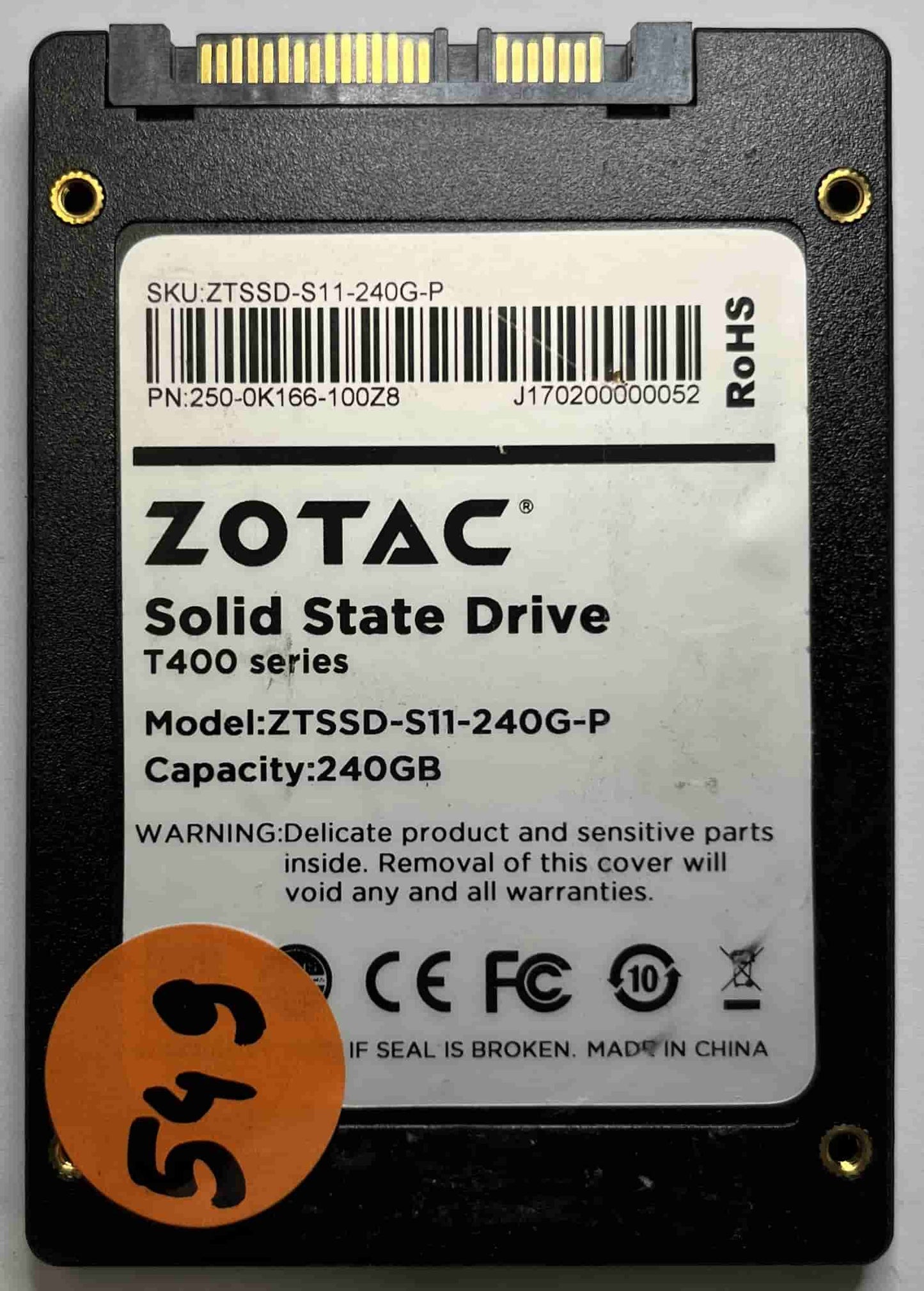 ZOTAC ZTSSD-S11-240G-P 250-0K166-100Z8 (549) SSD for Sale