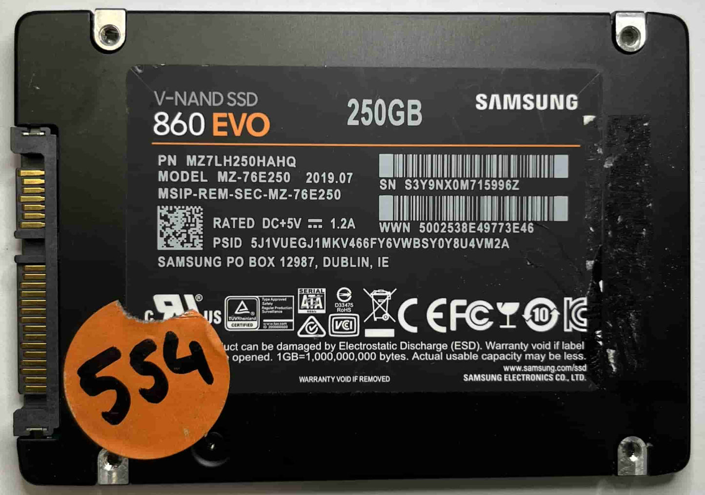 SAMSUNG MZ76E250 MZ7LH250HAHQ (554) SSD for Sale