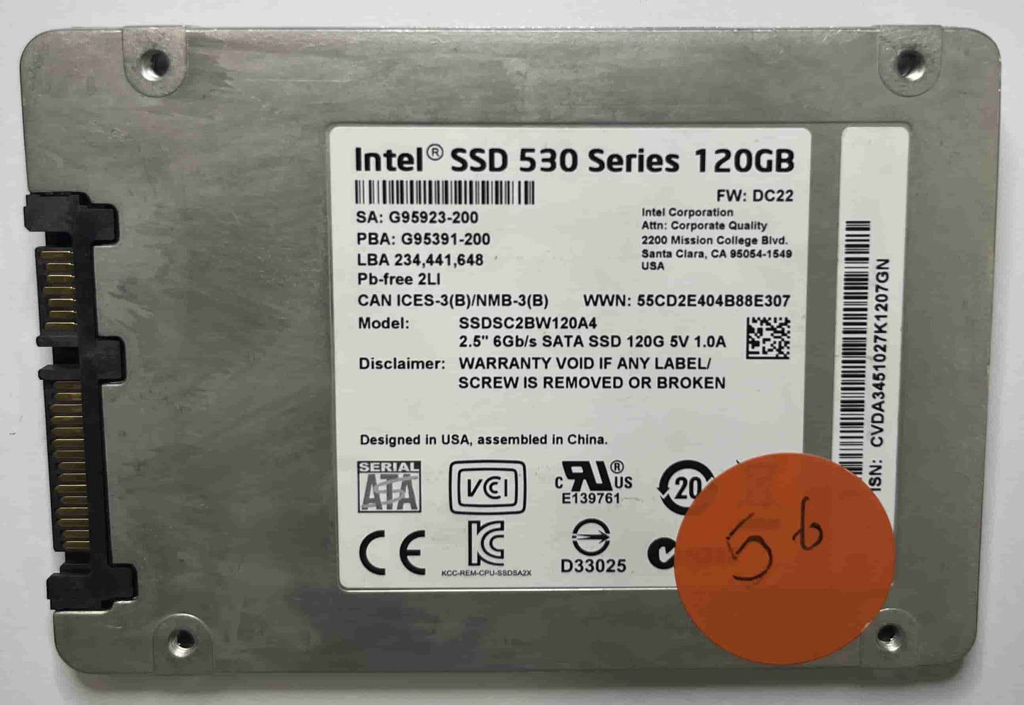 INTEL SDSC2BW120A4 (56) SSD for Sale