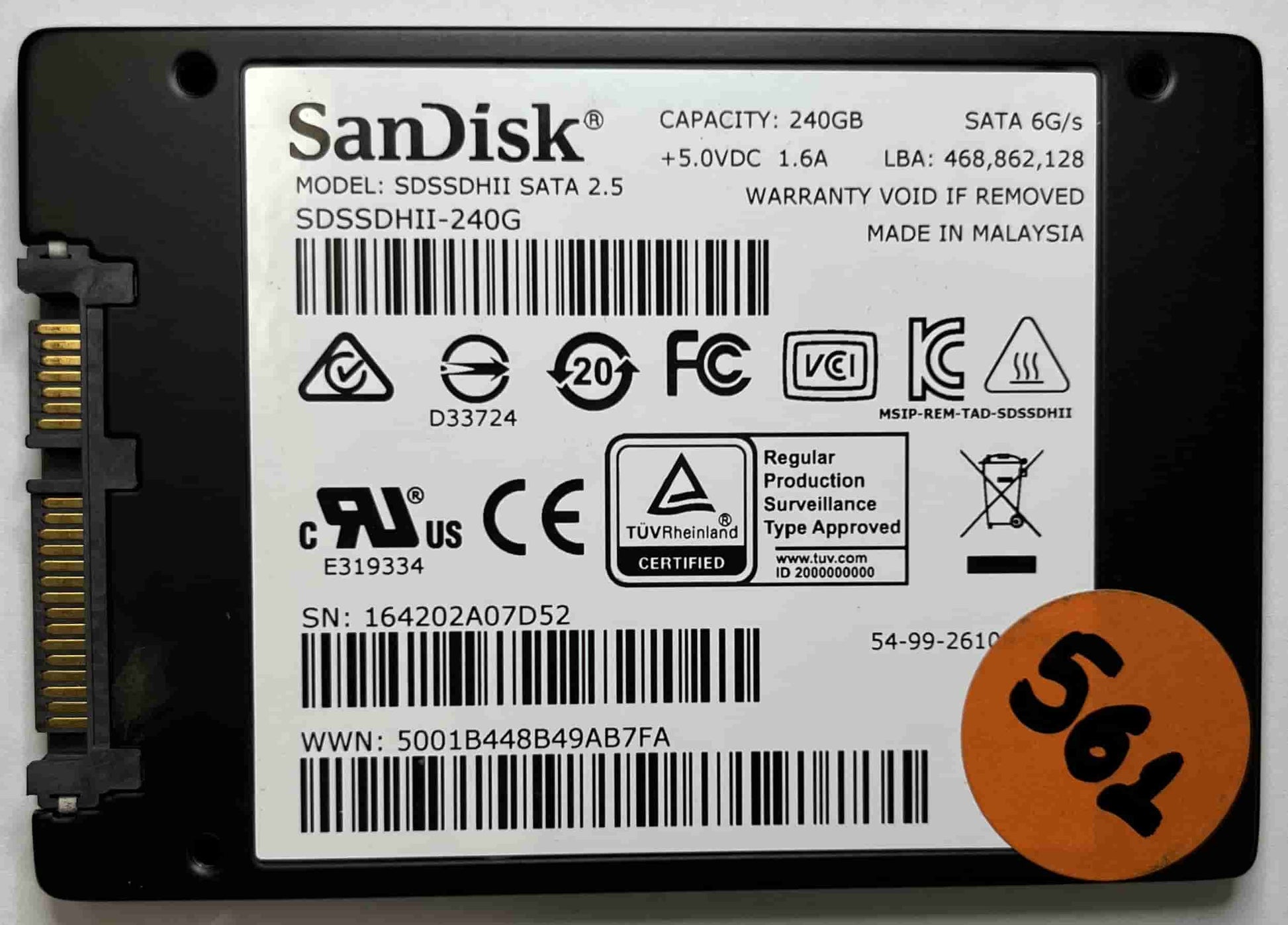 SANDISK SDSSDHII-240G (561) SSD for Sale