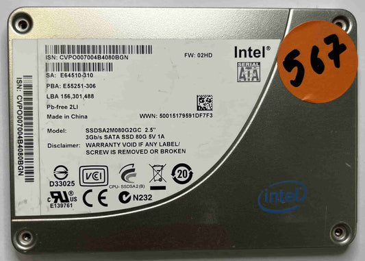 INTEL SSDSA2M080G2GC (567) SSD for Sale