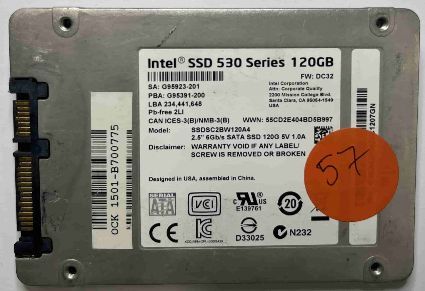 INTEL SSDSC2BW120A4 (57) SSD for Sale